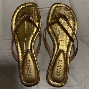 SCHUTZ Metallic Gold Women's Sandals